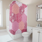 Rideaux De Douche Conception de Motif de Patchwork de style japonais (En situation)