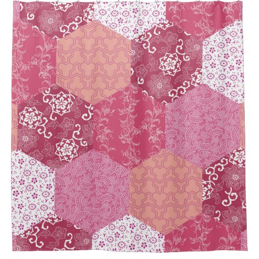 Rideaux De Douche Conception de Motif de Patchwork de style japonais (Devant)