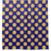 Rideaux De Douche Conception de motif de soleil sur fond bleu  (Devant)