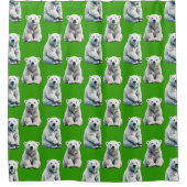 Rideaux De Douche Conception de motif d'ours polaire vert (Devant)