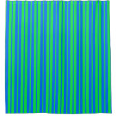 Rideaux De Douche Conception de motif rayé stylé bleu vert (Devant)