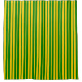 Rideaux De Douche Conception de motif rayé stylé vert jaune  (Devant)