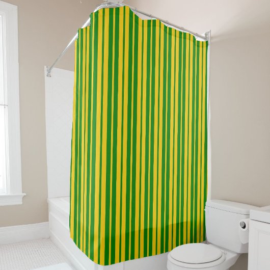 Rideaux De Douche Conception de motif rayé stylé vert jaune 