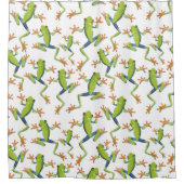 Rideaux De Douche Conception de Motifs de grenouilles vertes  (Devant)