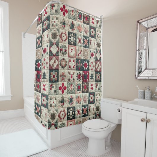 Rideaux De Douche Conception de Noël à plateau (En situation)