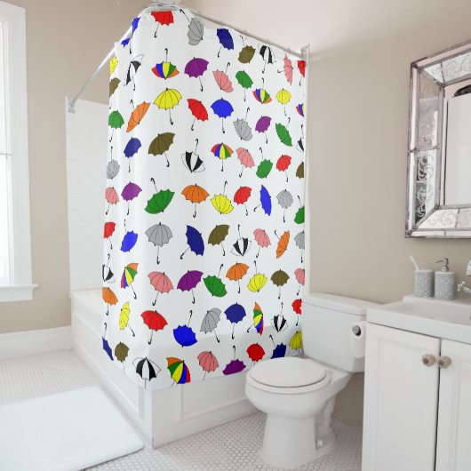 Rideaux De Douche Conception de parapluies colorés (En situation)