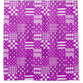 Rideaux De Douche Conception de Patchwork Motifs mélangés violet bla (Devant)