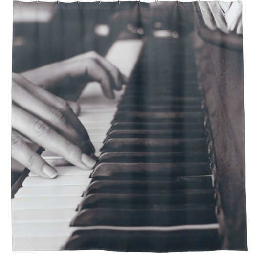 Rideaux De Douche Conception de piano géniale (Devant)