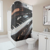 Rideaux De Douche Conception de piano mignonne (En situation)