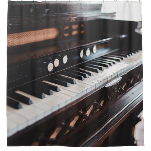 Rideaux De Douche Conception de piano mignonne (Devant)