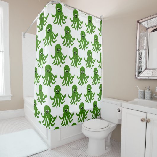 Rideaux De Douche Conception de pieuvre (En situation)