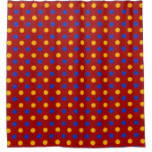 Rideaux De Douche Conception de points polka rouges bleus jaunes  (Devant)
