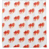 Rideaux De Douche Conception de poisson rouge. Poissons lumineux (Devant)
