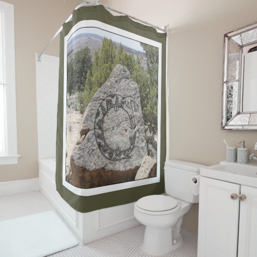 Rideaux De Douche Conception de poterie Mimbres (En situation)