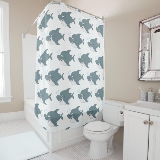 Rideaux De Douche Conception de requin (En situation)