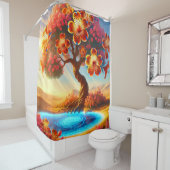 Rideaux De Douche Conception des fleurs (En situation)