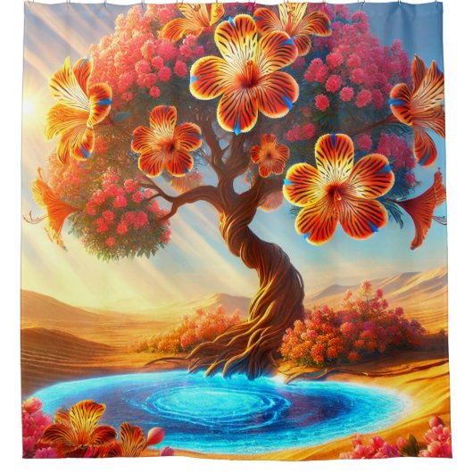 Rideaux De Douche Conception des fleurs (Devant)