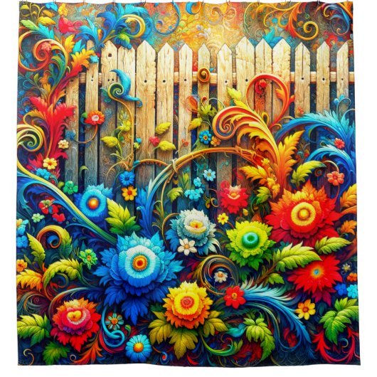 Rideaux De Douche Conception des fleurs (Devant)