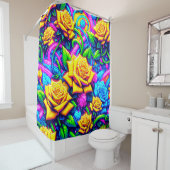 Rideaux De Douche Conception des fleurs (En situation)