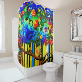 Rideaux De Douche Conception des fleurs (En situation)