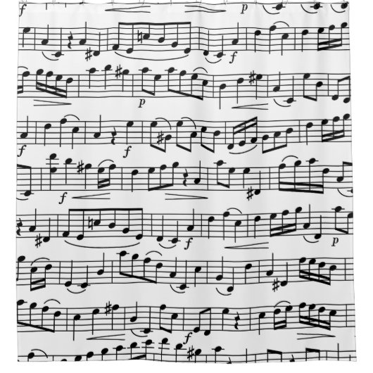 Rideaux De Douche Conception des notes de musique (Devant)