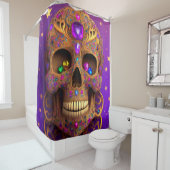 Rideaux De Douche Conception du crâne (En situation)