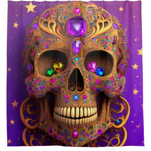 Rideaux De Douche Conception du crâne (Devant)