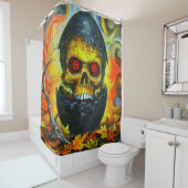 Rideaux De Douche Conception du crâne (En situation)