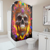 Rideaux De Douche Conception du crâne (En situation)