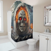 Rideaux De Douche Conception du crâne (En situation)