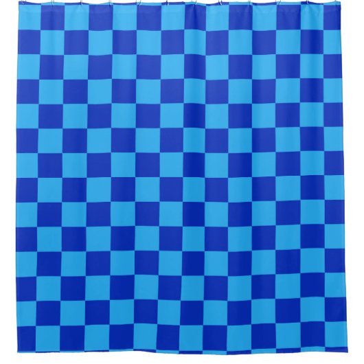 Rideaux De Douche Conception du vérificateur bleu clair et foncé (Devant)