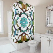 Rideaux De Douche Conception géométrique Boho Abstraite 304 (En situation)