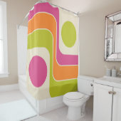 Rideaux De Douche Conception géométrique du style rétro de la mi-ann (En situation)