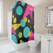 Rideaux De Douche Conception géométrique Memphis des années 80 rétro (En situation)
