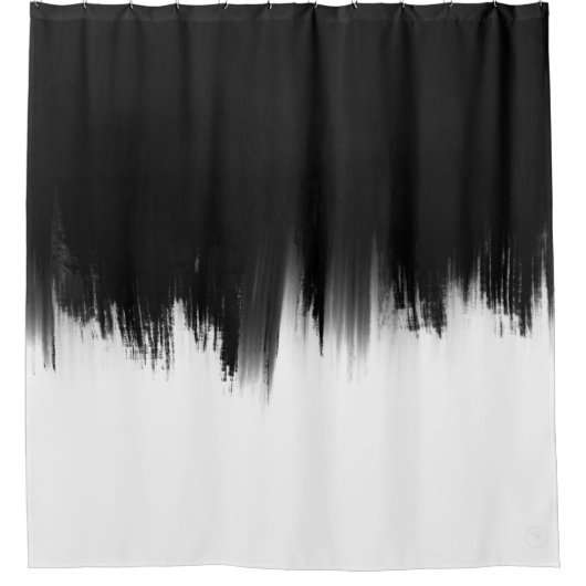 Rideaux De Douche Conception moderne de boîtes noires blanches brune (Devant)