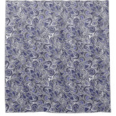 Rideaux De Douche Conception motif de cachemire blanc bleu (Devant)