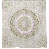 Rideaux De Douche Conception Motif de Mandala rose et vert (Devant)