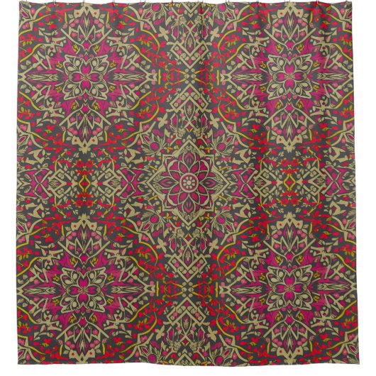 Rideaux De Douche Conception Motif De Tapis Oriental, Traditionnelle (Devant)