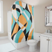 Rideaux De Douche Conception Motif sans faille Abstraite Waves (En situation)