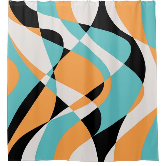 Rideaux De Douche Conception Motif sans faille Abstraite Waves (Devant)