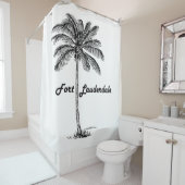 Rideaux De Douche Conception noire et blanche de Fort Lauderdale et (En situation)