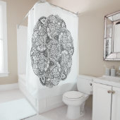 Rideaux De Douche Conception ronde de griffonnage (En situation)