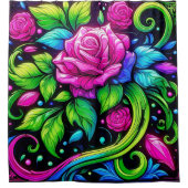 Rideaux De Douche Conception rose (Devant)