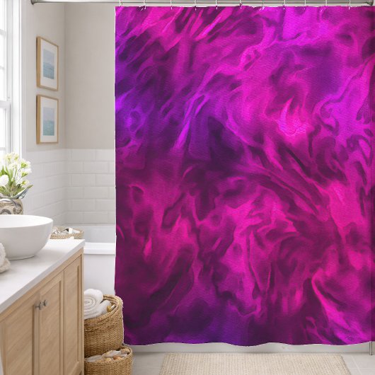 Rideaux De Douche Conception Rose et Violet Abstraite