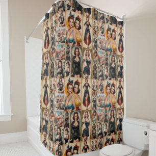 Rideaux De Douche Conception vintage Classic Pin-up Girls Collection