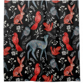 Rideaux De Douche Conceptions de motifs floraux de style art populai (Devant)