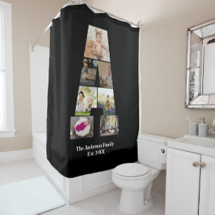 Rideaux De Douche Concevez votre propre lettre Un collage photo