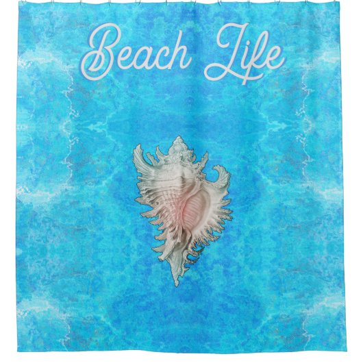 Rideaux De Douche Conch Shell "Beach Life" (Devant)