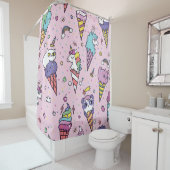 Rideaux De Douche Cônes de crème glacée mignonne (En situation)