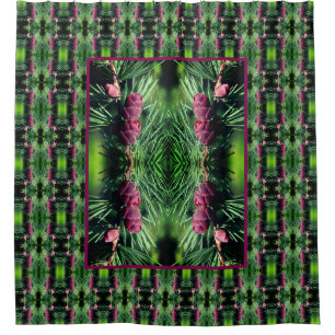 Rideaux De Douche Cônes de pin miniature Fermer Motif Abstrait